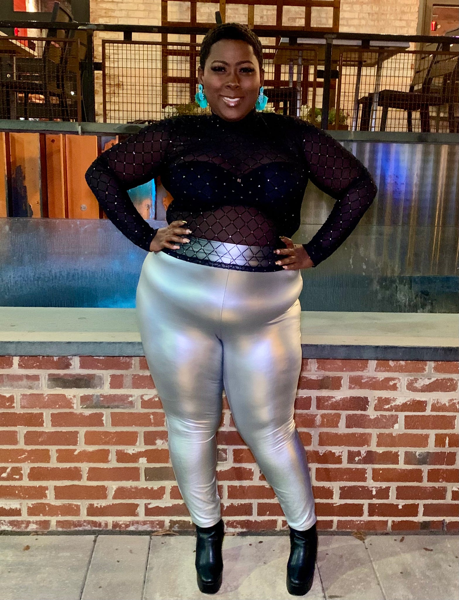 Silver spandex leggings best sale