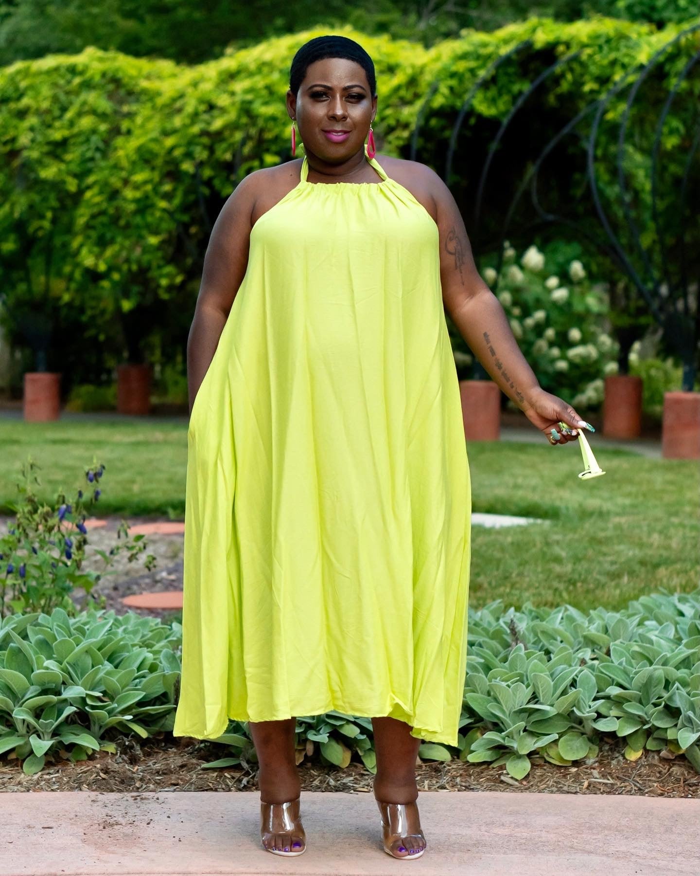 plus size lime green maxi dress Plus Size Stretch Knit T Shirt Maxi Dress, Bright Green, 26/28